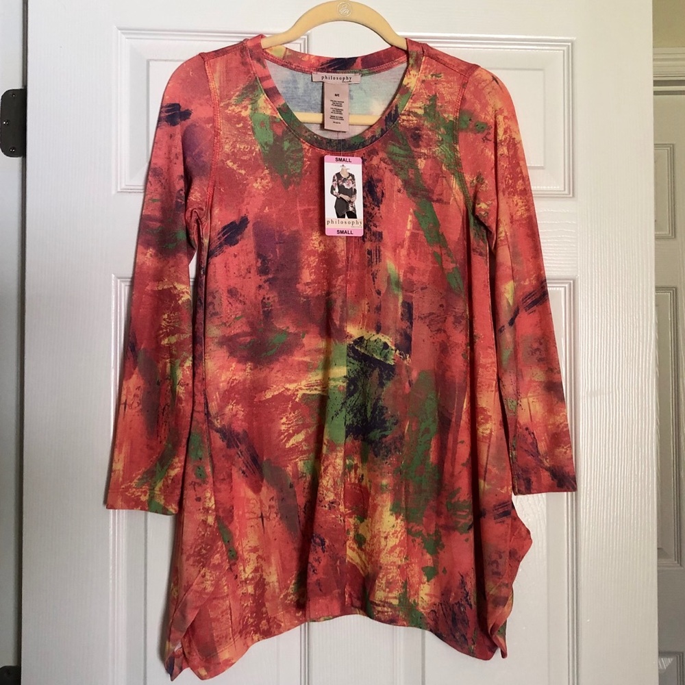 Philosophy Tunic Top Sunrise Brushstroke NWT